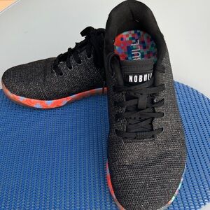 NOBULL Black Knit Trainers with Colorful Camo Outsole